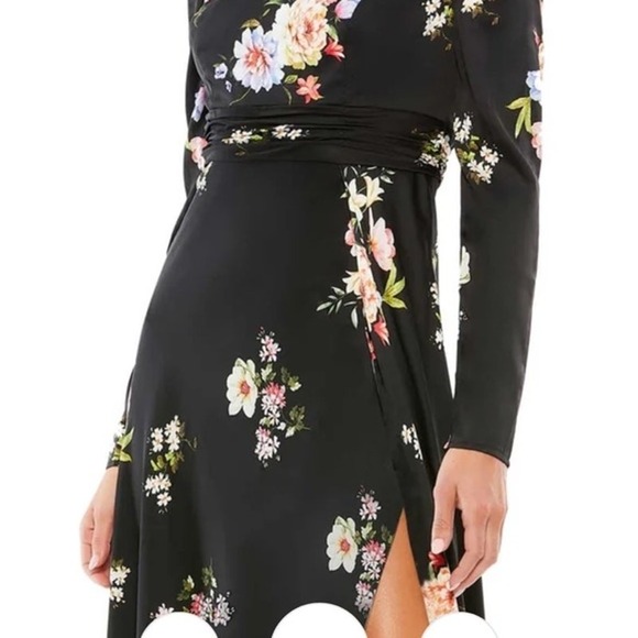 Mac Duggal Black Floral Maxi Dress Size 16 - Picture 3 of 14